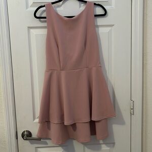 B.Darlin B DARLIN Womens Pink Stretch Zippered Double Ruffled Hem